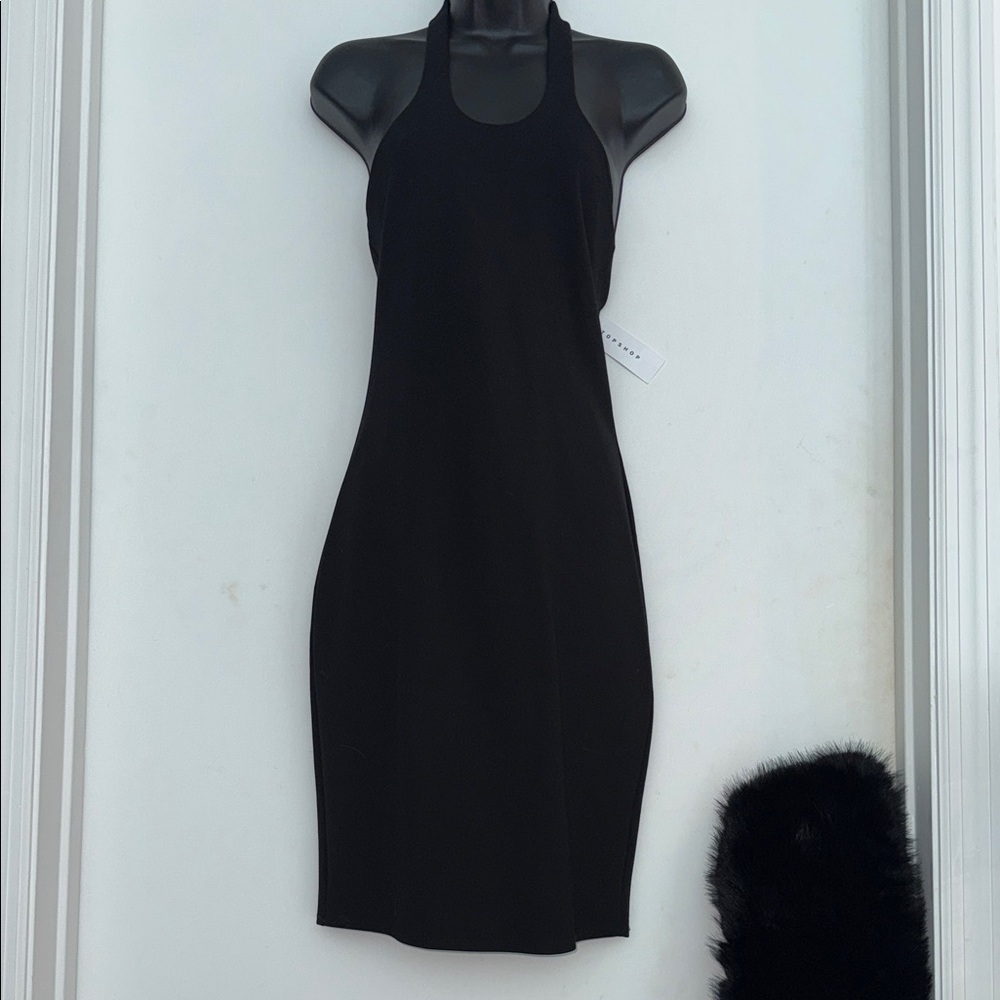 NWT Topshop Black Backless Dress